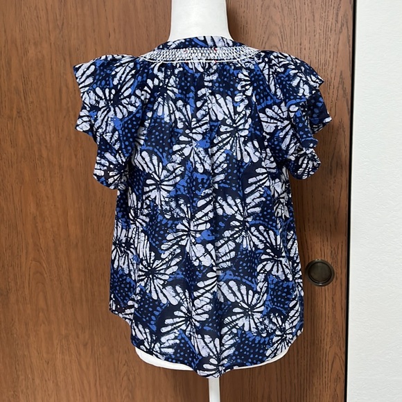 Xirena Sumer Water Floral Blue Top S - Picture 4 of 13